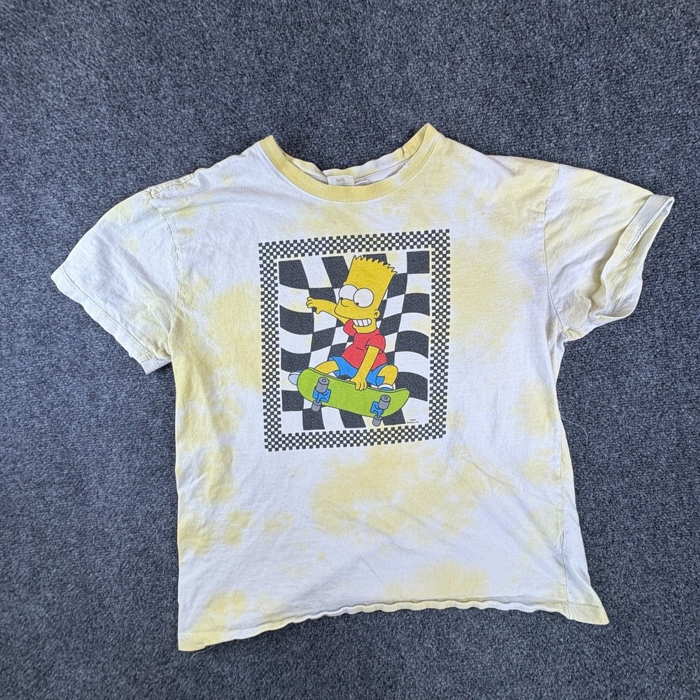 The Simpsons Mad Engine 20th Television T Shirt Mens Medium White Yellow Tie Dye